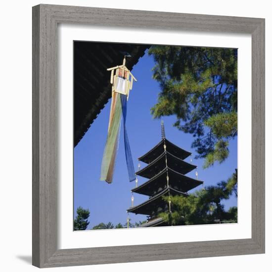 Horyu-Ji Temple Pagoda, Nara, Kansai, Japan-Christopher Rennie-Framed Photographic Print