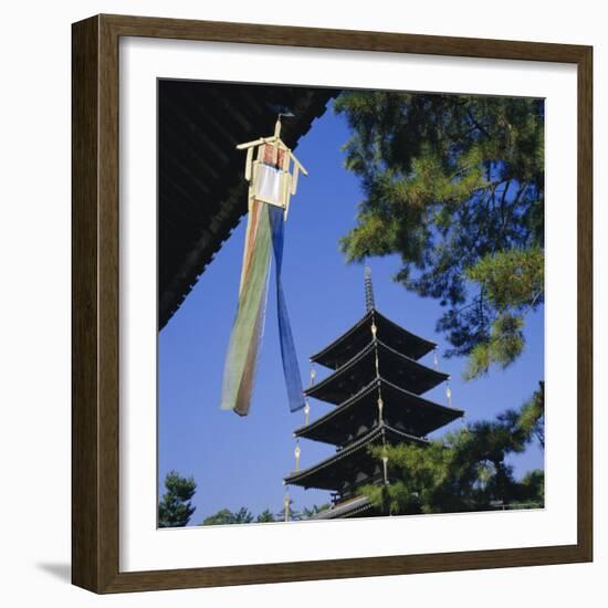 Horyu-Ji Temple Pagoda, Nara, Kansai, Japan-Christopher Rennie-Framed Photographic Print
