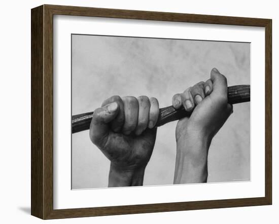 Hose Was Twisted over and over to Toughen Hands For Preparations For Life-Loomis Dean-Framed Photographic Print