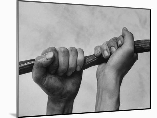 Hose Was Twisted over and over to Toughen Hands For Preparations For Life-Loomis Dean-Mounted Photographic Print