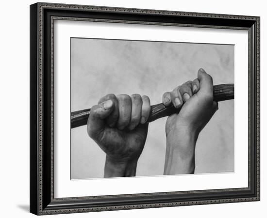 Hose Was Twisted over and over to Toughen Hands For Preparations For Life-Loomis Dean-Framed Photographic Print