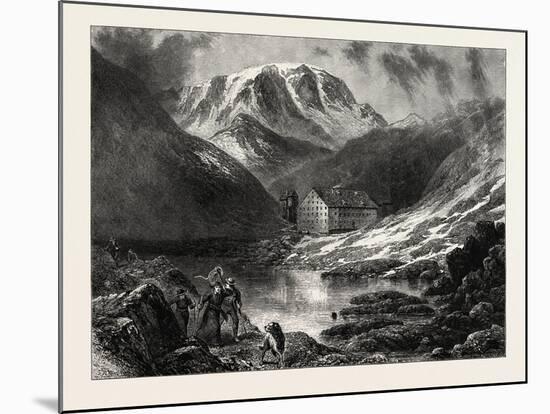Hospice of the Great, St. Bernard, Switzerland, 19th Century-null-Mounted Giclee Print