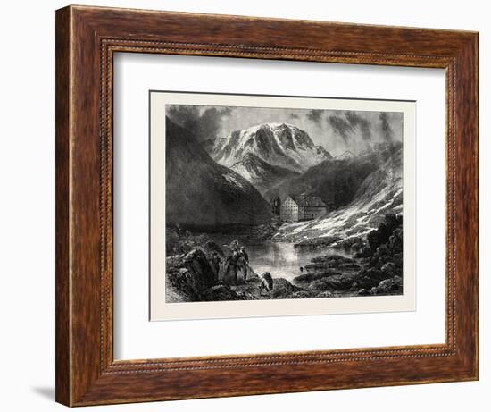 Hospice of the Great, St. Bernard, Switzerland, 19th Century-null-Framed Giclee Print