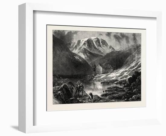 Hospice of the Great, St. Bernard, Switzerland, 19th Century-null-Framed Giclee Print