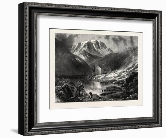 Hospice of the Great, St. Bernard, Switzerland, 19th Century-null-Framed Giclee Print