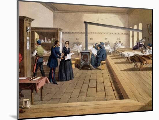 Hospital at Scutari, Detail of Florence Nightingale on the Ward, from "The Seat of War in the East"-William Simpson-Mounted Giclee Print