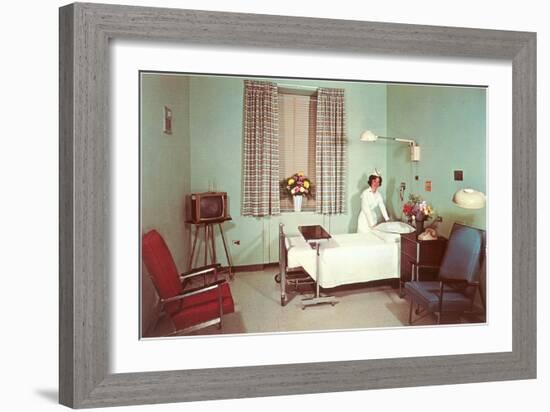 Hospital Room of the Fifties-null-Framed Art Print