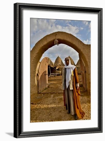 Host Greeting Us to His Mud Brick House in Harran, Turkey-Darrell Gulin-Framed Photographic Print