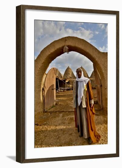 Host Greeting Us to His Mud Brick House in Harran, Turkey-Darrell Gulin-Framed Photographic Print