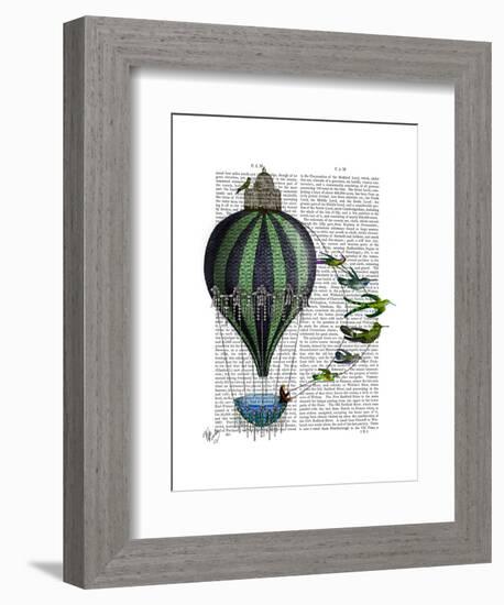Hot Air Balloon and Birds-Fab Funky-Framed Art Print
