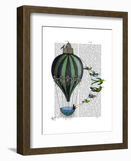 Hot Air Balloon and Birds-Fab Funky-Framed Art Print