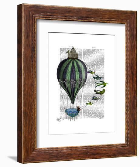 Hot Air Balloon and Birds-Fab Funky-Framed Art Print