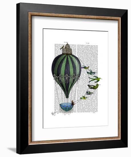 Hot Air Balloon and Birds-Fab Funky-Framed Art Print