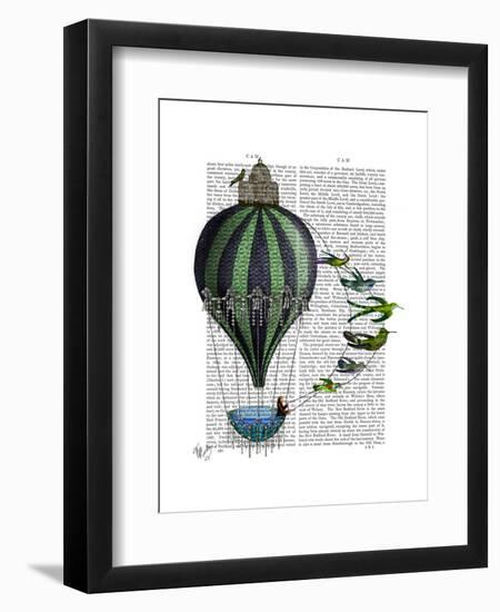 Hot Air Balloon and Birds-Fab Funky-Framed Art Print