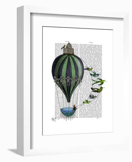 Hot Air Balloon and Birds-Fab Funky-Framed Art Print