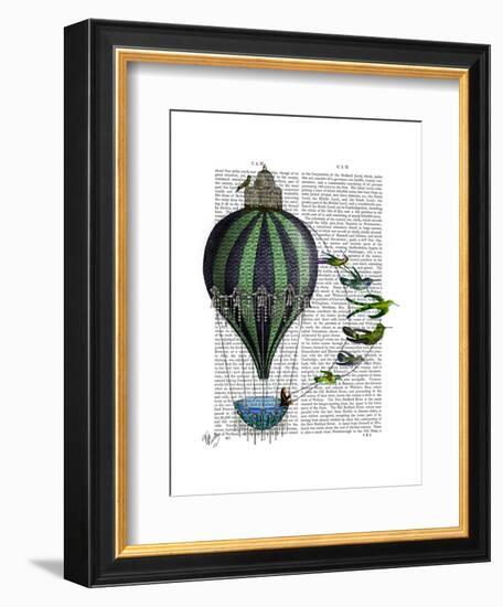 Hot Air Balloon and Birds-Fab Funky-Framed Art Print