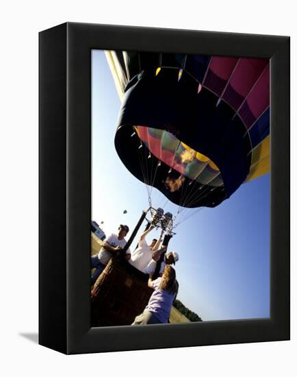 Hot Air Balloon Being Prepared for Lift Off. Hudson Valley, New York, New York, USA-Paul Sutton-Framed Premier Image Canvas