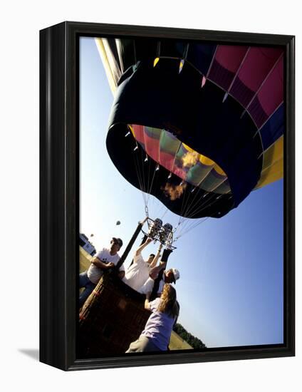 Hot Air Balloon Being Prepared for Lift Off. Hudson Valley, New York, New York, USA-Paul Sutton-Framed Premier Image Canvas