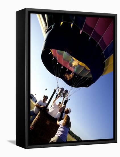 Hot Air Balloon Being Prepared for Lift Off. Hudson Valley, New York, New York, USA-Paul Sutton-Framed Premier Image Canvas