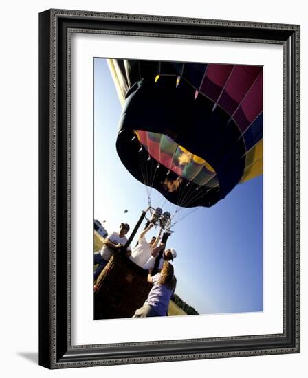 Hot Air Balloon Being Prepared for Lift Off. Hudson Valley, New York, New York, USA-Paul Sutton-Framed Photographic Print