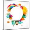 Hot Air Balloon, Colorful Abstract Vector Background-Marish-Mounted Art Print