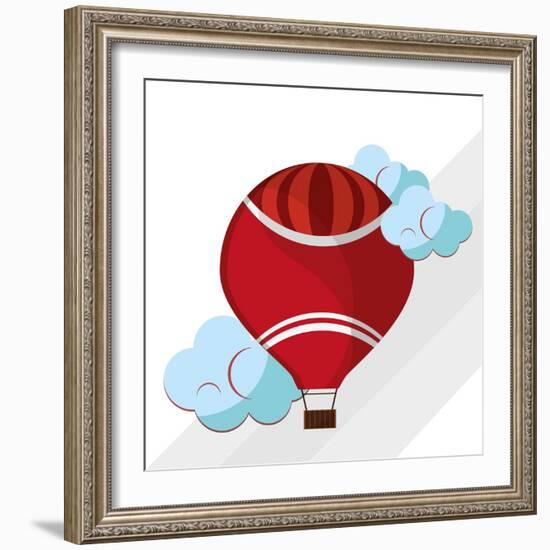 Hot Air Balloon Graphic , Vector Illustration-Jemastock-Framed Art Print