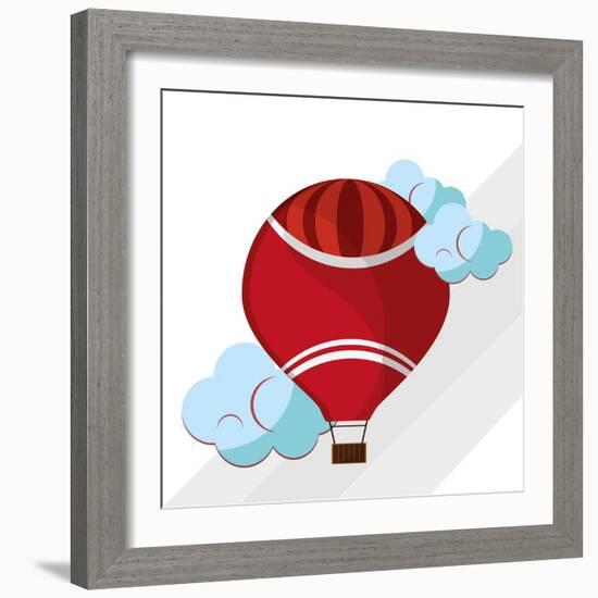 Hot Air Balloon Graphic , Vector Illustration-Jemastock-Framed Art Print