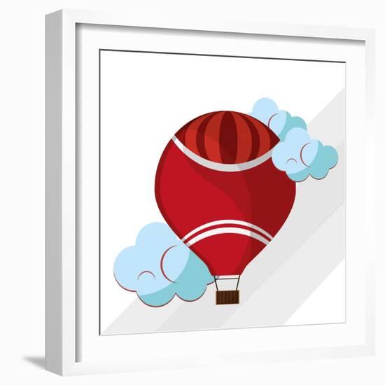 Hot Air Balloon Graphic , Vector Illustration-Jemastock-Framed Art Print