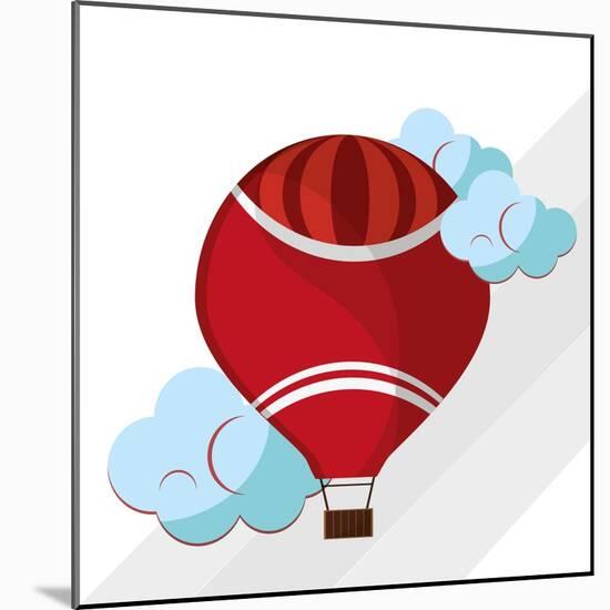 Hot Air Balloon Graphic , Vector Illustration-Jemastock-Mounted Art Print