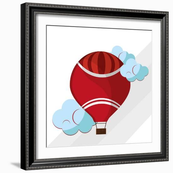 Hot Air Balloon Graphic , Vector Illustration-Jemastock-Framed Art Print