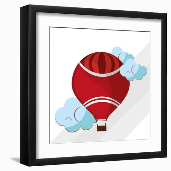 Hot Air Balloon Graphic , Vector Illustration-Jemastock-Framed Art Print