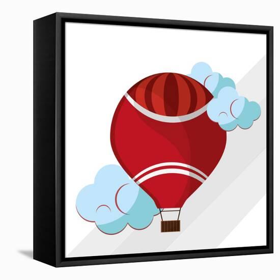 Hot Air Balloon Graphic , Vector Illustration-Jemastock-Framed Stretched Canvas