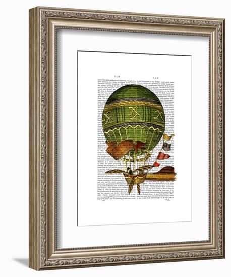 Hot Air Balloon Green-Fab Funky-Framed Art Print