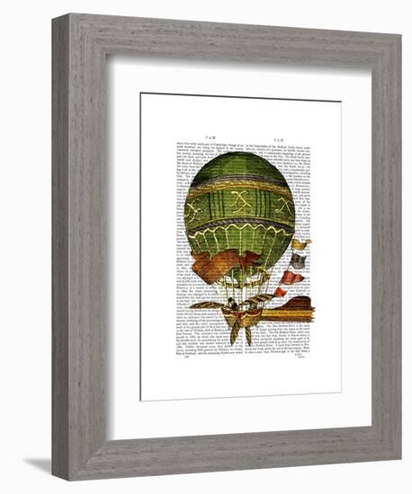 Hot Air Balloon Green-Fab Funky-Framed Art Print