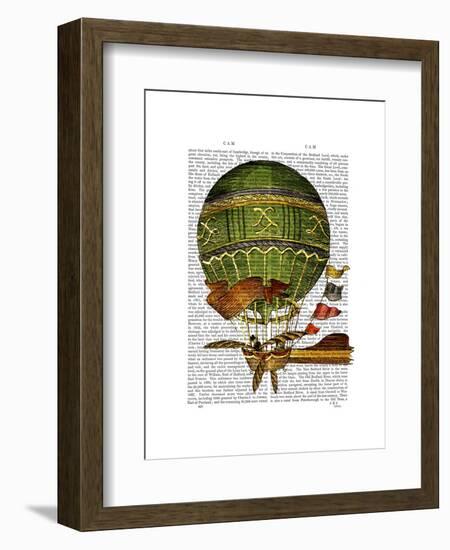 Hot Air Balloon Green-Fab Funky-Framed Art Print