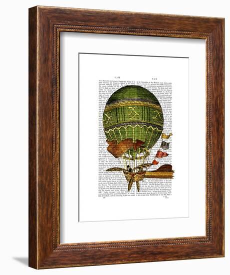 Hot Air Balloon Green-Fab Funky-Framed Art Print