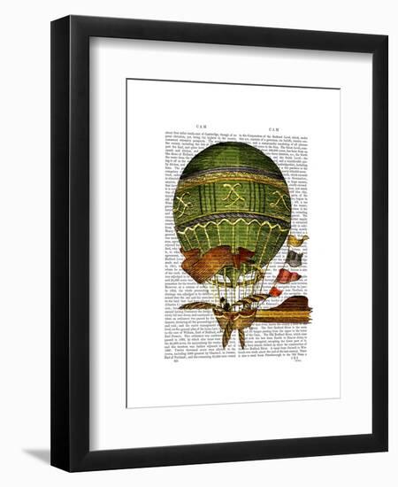 Hot Air Balloon Green-Fab Funky-Framed Art Print