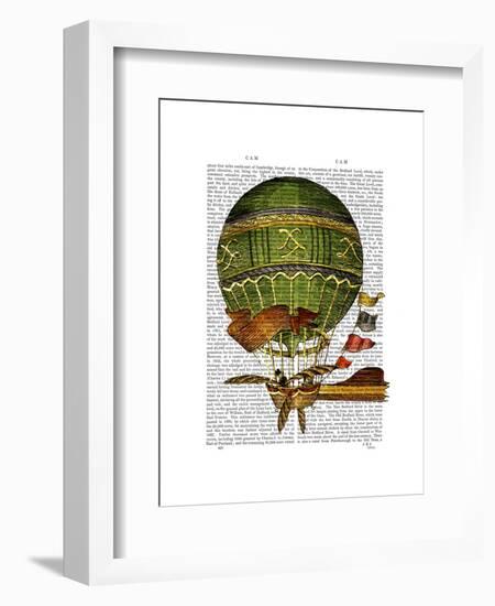 Hot Air Balloon Green-Fab Funky-Framed Art Print