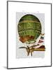 Hot Air Balloon Green-Fab Funky-Mounted Art Print