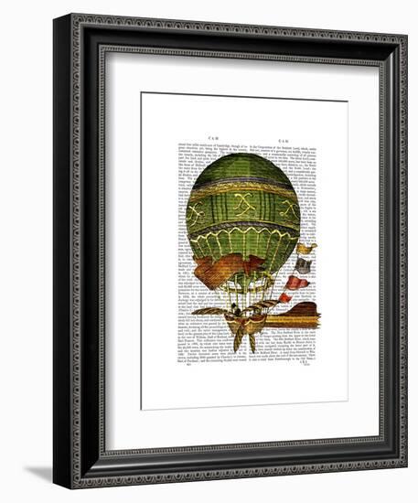 Hot Air Balloon Green-Fab Funky-Framed Art Print