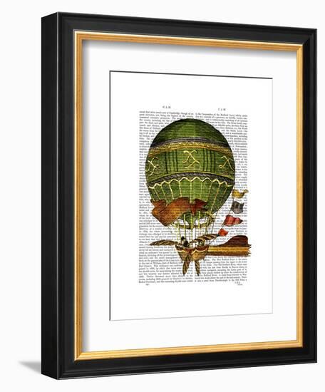 Hot Air Balloon Green-Fab Funky-Framed Art Print