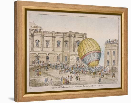 Hot Air Balloon in the Courtyard of Burlington House, Piccadilly, Westminster, London, 1814-James Gillray-Framed Premier Image Canvas