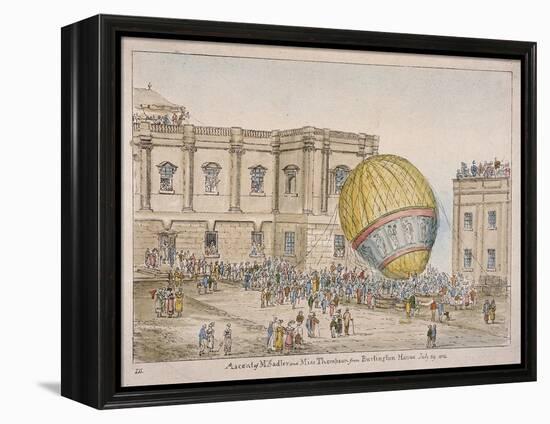 Hot Air Balloon in the Courtyard of Burlington House, Piccadilly, Westminster, London, 1814-James Gillray-Framed Premier Image Canvas