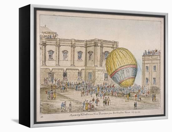 Hot Air Balloon in the Courtyard of Burlington House, Piccadilly, Westminster, London, 1814-James Gillray-Framed Premier Image Canvas