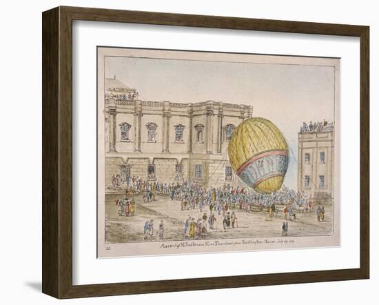 Hot Air Balloon in the Courtyard of Burlington House, Piccadilly, Westminster, London, 1814-James Gillray-Framed Giclee Print