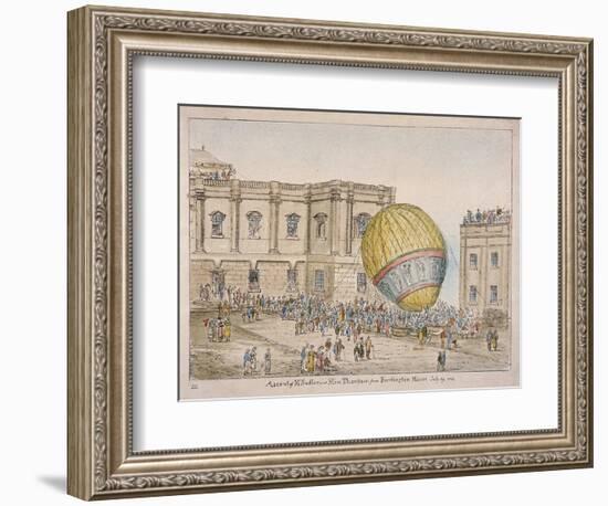 Hot Air Balloon in the Courtyard of Burlington House, Piccadilly, Westminster, London, 1814-James Gillray-Framed Giclee Print