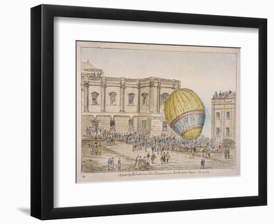 Hot Air Balloon in the Courtyard of Burlington House, Piccadilly, Westminster, London, 1814-James Gillray-Framed Giclee Print