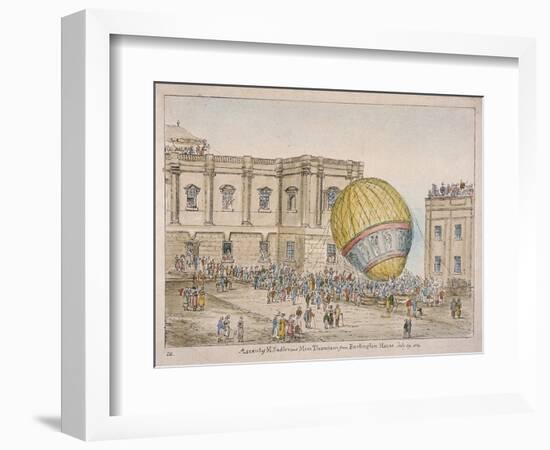 Hot Air Balloon in the Courtyard of Burlington House, Piccadilly, Westminster, London, 1814-James Gillray-Framed Giclee Print