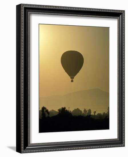 Hot Air Balloon Over Napa Valley at Sunrise, Oregon, USA-Janis Miglavs-Framed Photographic Print