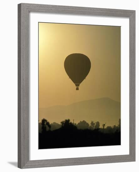 Hot Air Balloon Over Napa Valley at Sunrise, Oregon, USA-Janis Miglavs-Framed Photographic Print